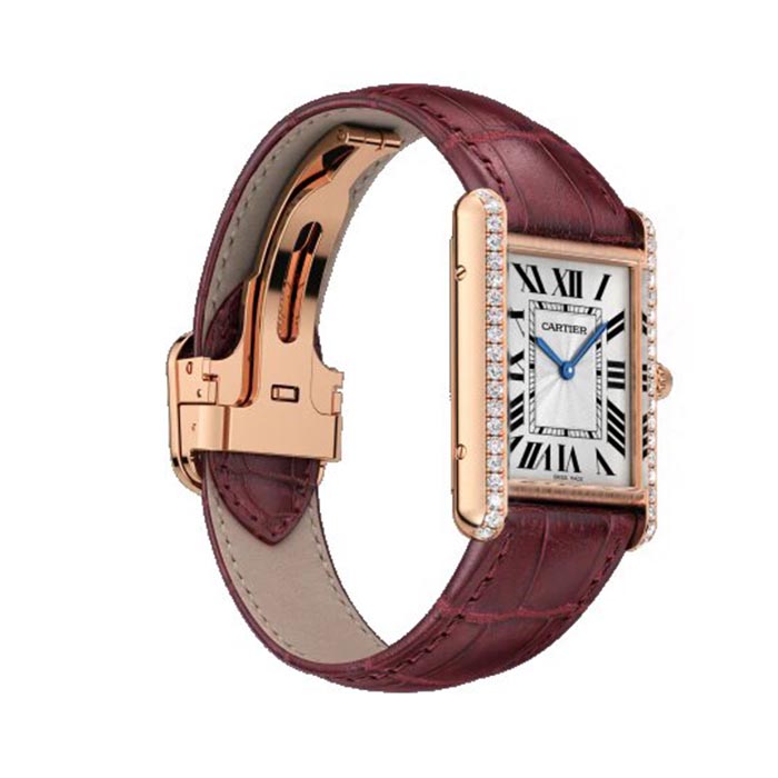 Pre-Owned Cartier Tank Louis WJTA0014 25.5mm 18kt Pink Gold Silver Hand  Wind 1 Year Warranty - Walmart.com