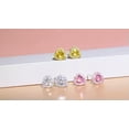 thumbnail image 2 of Cute 2023 Korean Yellow Gold Plated Yellow Cubic Zirconia CZ Heart Stud Earrings, 2 of 9