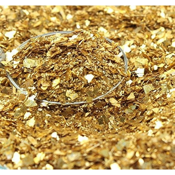 Meyer Imports Crushed Glass Glitter for Arts and Crafts | Broken Glass Gold Fusion German Glitter for Resin Craft Art / Tumblers / Nail Art / DIY Jewellery Making Decoration - 1 oz