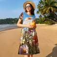 thumbnail image 4 of Balery Vibrant Field Of Blossoms Vestidos sueltos de manga corta para mujer, vestidos de verano 2025, vestidos casuales de corte A con vuelo., 4 of 6