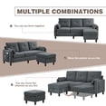 thumbnail image 4 of Soscana 4 Piece Sofa Set,Convertible Sectional Sofa Couch with Storage Ottoman and Storage Pockets, L Shaped 3 Seater+Reversible Ottoman+Loveseat+Accent Chair,Living Room Furniture Set for Apartment, 4 of 7