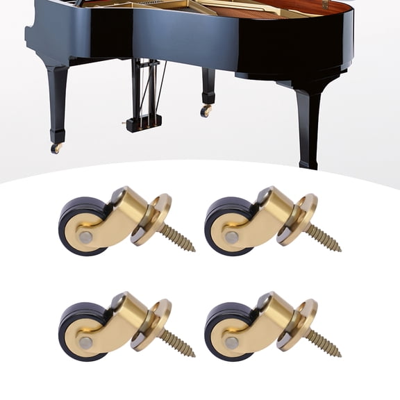 4 Heavy Duty Casters  Locking Casters with 360 Degree No Noise Brass Wheels, Swivel Plate Castors Pack of 4