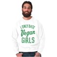 thumbnail image 4 of Date Vegan Girls Funny Vegetarian Gym Men's Crewneck Sweatshirt Brisco Brands L, 4 of 6