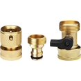 thumbnail image 2 of Conexión rápida para manguera de jardín, conector de manguera de jardín de latón macizo de 3/4" sin fugas con válvula de cierre, juego de adaptadores de fácil conexión y liberación, macho y hembra, 2 of 5