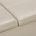 thumbnail image 6 of Avalon 42 inch Wide Contemporary Storage Ottoman in Satin Cream Vegan Leather, 6 of 10