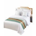 thumbnail image 6 of Bed Runner Scarf Twin Size, Farmhouse Teal Blue Brown Stain Bed Runners & Scarves for Foot of Beds, Vintage Wooden Striped Decorative Bedding Runner Scarf for Hotel Home Bedroom 71 x20 Inch, 6 of 6