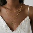 thumbnail image 4 of Gold Necklace for Women 14K Gold Chain Necklaces Dainty Layered Necklaces Simple Stackable Pendant Necklaces Herringbone Cuban Paperclip Chain Gold Choker Necklaces Gold Jewelry for Women, 4 of 7