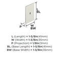 thumbnail image 6 of Amerock Maymont 1-5/8 inch (41mm) Length Square Satin Nickel Cabinet Knob Backplate, 6 of 7