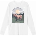 thumbnail image 4 of Western Howdy Cow Adult White Crew Neck Long Sleee Tee-Medium, 4 of 6
