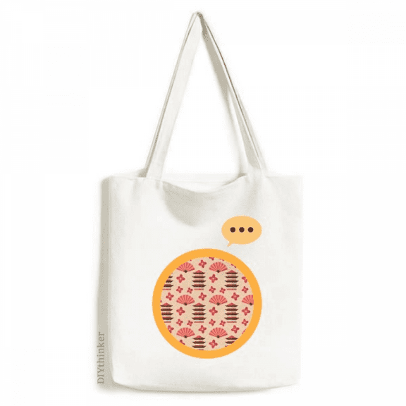 Japan Temple Tower Fan Sakura Expression Sack Canvas Tote Shoulder Bag