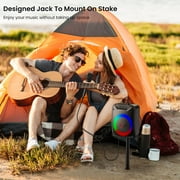 JYX Bluetooth Speaker with Microphone, Portable Party Speaker with LED Light for Outdoor, D18
