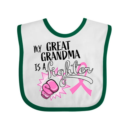

Inktastic My Great Grandma is a Fighter- Breast Cancer Awareness Gift Baby Boy or Baby Girl Bib