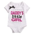 thumbnail image 1 of Newborn Baby Girls Romper, Infant One-Piece Letter Cartoon Print Jumpsuit, 1 of 5
