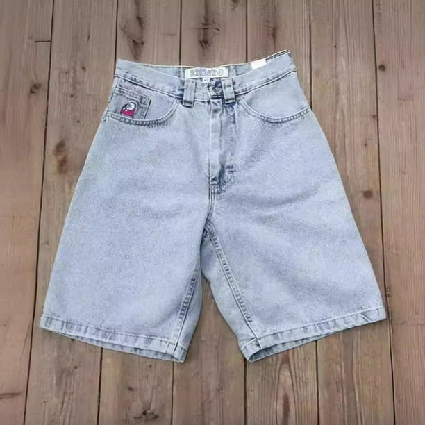WILLBEST Jeans Mujer Pantalones Cortos Vaqueros Holgados para Hombre, Estilo Informal, Holgados, Con Entrepierna de 5 Pulgadas, Estilo Urbano, Cómodos, Elásticos, de Verano Grande