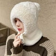 thumbnail image 3 of 3 in 1 Beanie Hat with Scarf and Mask, Outdoors Windproof Scarf Hat,Warm Winter Balaclava Knitted Masks Cap, Neck Warmer, 3 of 7