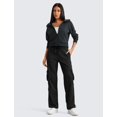 thumbnail image 3 of Pantalones cargo CRZ YOGA ligeros para mujer, color negro, talla M, 3 of 6