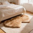 thumbnail image 5 of Anhility Double Heart Faux Fur Rug Super Soft Fluffy Shaggy Carpet Area Mats Rugs Girls Bedroom Sofa Home Decorative Floor Carpet (Yellow, 27.55x13.77 in), 5 of 6