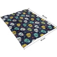thumbnail image 4 of Navy Colorful Skull Pattern Blanket,Comfortable Soft Flannel Throw Blanket,All Season,Warm Lightweight Blankets for Sofa Bed Couch Living Room Chair,60"x80", 4 of 4