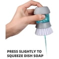 thumbnail image 4 of Soap Dispensing Palm Brush Kitchen Brush for Dish Pot Pan Sink Cleaning Mini Scrub Brush with Stand Dishes Scrub Brush Scrub Brush with Soap Sink Brushes for Kitchen, 4 of 9