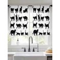 thumbnail image 2 of Cute Cat Sheer Curtains 45 Inch Long 2 Panels, Black Cat Cartoon Animal White Background Light Filtering Rod Pocket Semi Sheer Curtains, Sheer Voile Drapes for Living Room Bedroom, 52"x45", 2 of 5