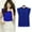 Blue, variant on Taykoo Women Summer Casual Chiffon Ruffled Sleeves Office Work Blouse
