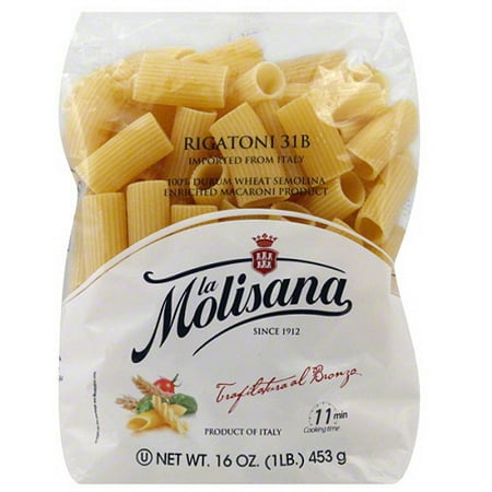 La Molisana Rigatoni Pasta, 16 oz, (Pack of 12)