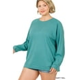 thumbnail image 2 of Zenana Women & Plus Basic Long Sleeve Round Neck Raglan Pullover Sweatshirts Top, 2 of 3