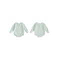 thumbnail image 2 of RUINIXCW Nebworn Baby Girl Boy Spring Fall Winter Clothes Infant Baby Striped Bubble Romper Long Sleeve Peter Pan Doll Collar Bodysuit Bodysuit Playsuit, 2 of 9