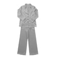 thumbnail image 7 of Mifsaly 2 Piece Pajama Set for Women V Neck Long Sleeve Button Down Nightwear and Relaxed Fit Lounge Pants Comfortable Loose Casual Home Outfits Gray,M, 7 of 7