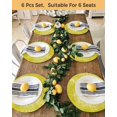 thumbnail image 4 of 13 Inch Round Placemats Set of 4, Boho Flowers Non Slip Heat Insulation PP Table Mats, Yellow Floral Vintage Bohemian Watercolor Washable Place Mats for Kitchen Dining Party Table Decor, 4 of 7