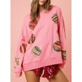 thumbnail image 2 of KelaJuan Women’s Christmas Sweatshirts Sparkle Ball Print Long Sleeve Crew Neck Pullovers Oversized Tops, 2 of 6