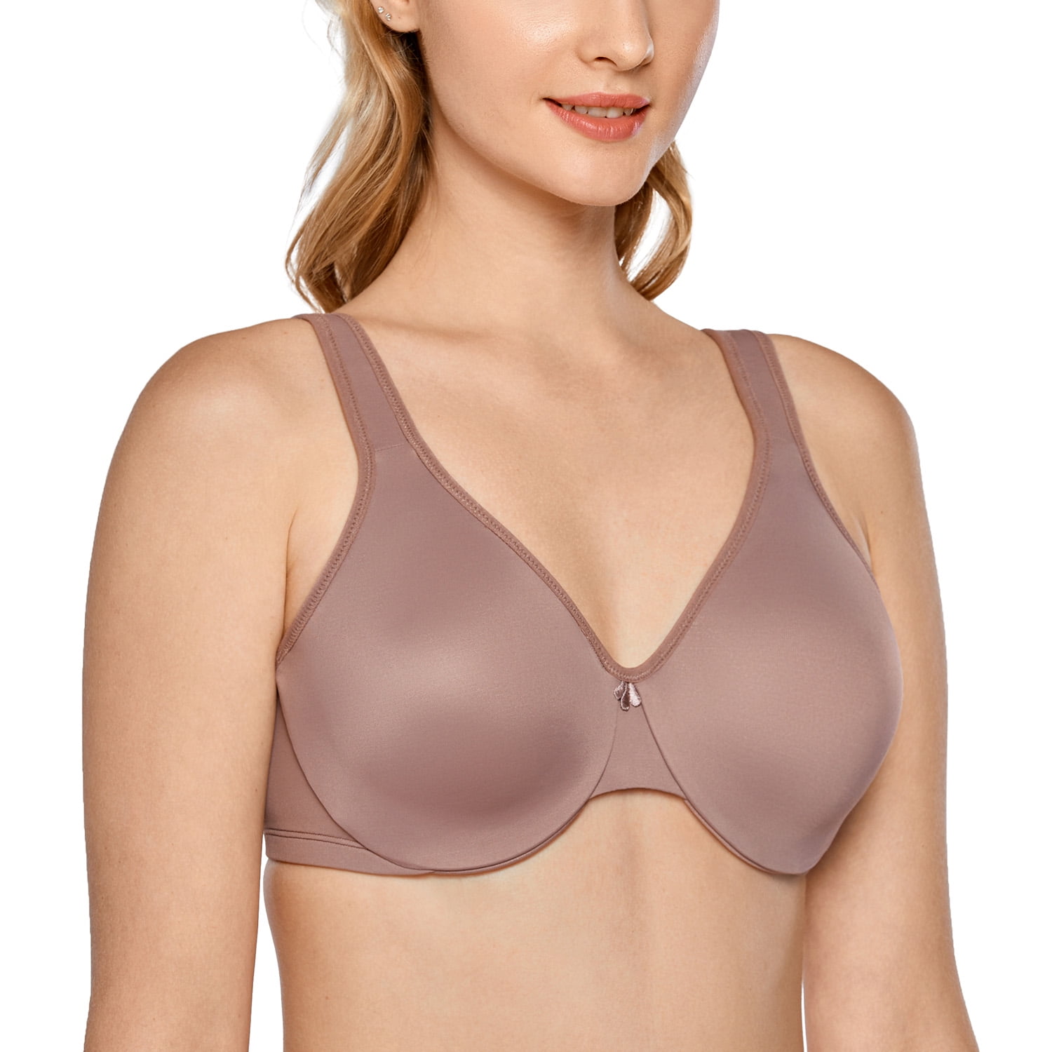 Delimira Women's Smooth Full Figure Large Busts Underwire Seamless  Minimizer Bra 