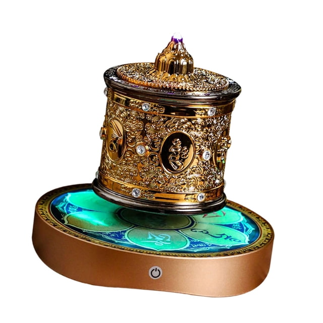 Rueda de oración budista Fengshui que gira suave y fácilmente. Adorno decorativo para Mantra de seis palabras