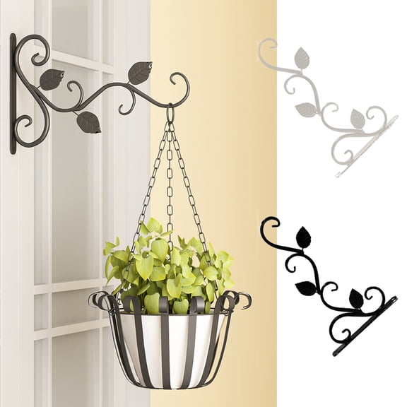 Manunclaims Heavy Duty Hanging Plant Bracket, 12Inch Plant Hanger Outdoor for Flower Pot, Solid Iron Wall Planter Hook Plant Hanger Bracket for Baskets Bird Feeder Wind Chime Lanterns Indoor Outdoor