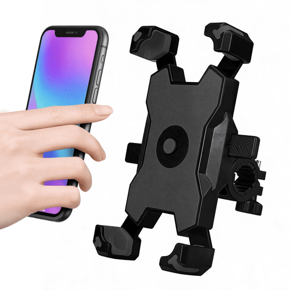 Bike Phone Mount, Adjustable Motorcycle Phone Holder, 360° Rotatable Handlebar Phone Mount, Universal Cell Phone Cradle for Bicycle Scooter Stroller, Fits 3.5-6.8 Inch Smartphones