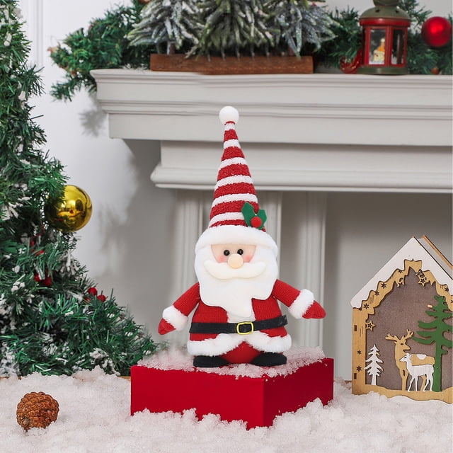 Christmas Knitted Fabric Sitting Old Man Snowman Penguin Doll Christmas Small Ornaments Decoration