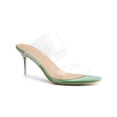 thumbnail image 1 of BLISSFUL STEP Sandales à Talons Aiguilles Transparentes pour Femmes à Bout Ouvert à Enfiler Vert 10, 1 of 7