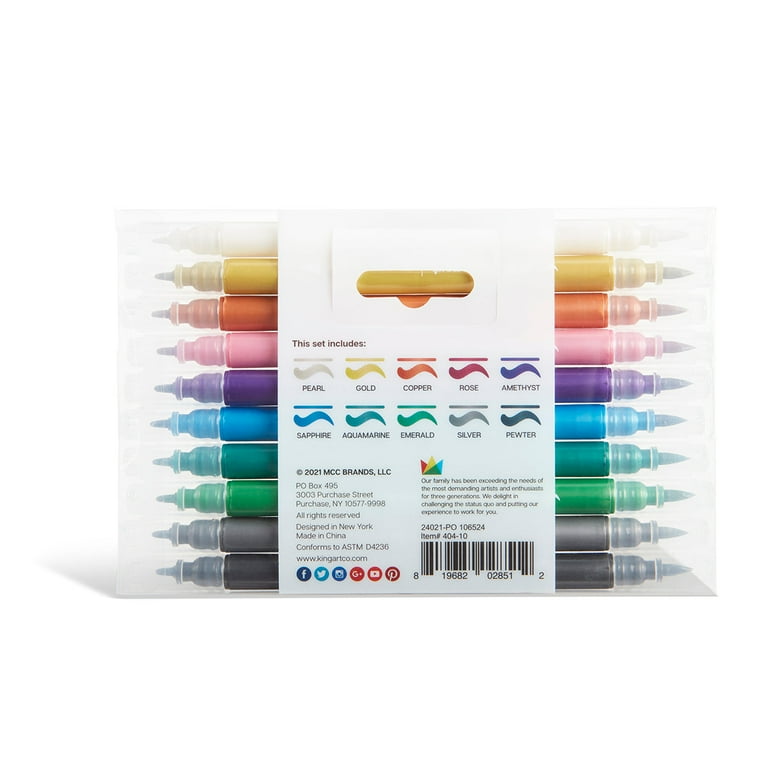 KINGART 10pc Twin-Tip Metallic Pens - Walmart.com
