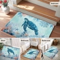 thumbnail image 5 of Coastal Turtle Blue Entryway Rug 2'x3'&nbsp; Non Slip Front Door Mats, Summer Beach Nautical Coral Starfish Entrance Rugs Indoor Outdoor Carpet, Washable Floor Mats Small Area Rug for Bedroom Kitchen, 5 of 8