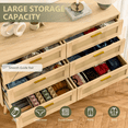 thumbnail image 4 of Waleaf 6 Drawer Dresser for Bedroom,Rattan Modern Closet Dressers Chest of Drawers,Beside Table for Entryway, Living Room, Hallway, Bedroom, 4 of 9