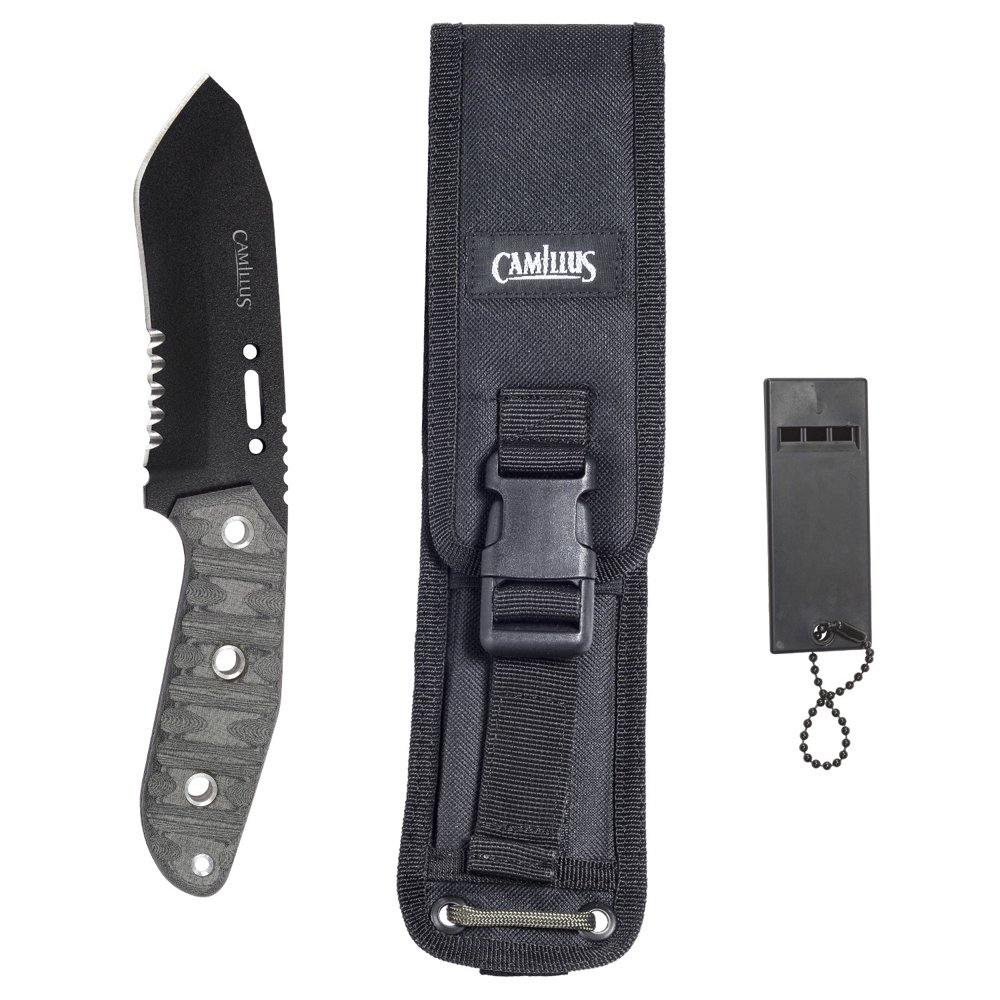 Camillus CK9, 9.5" Fixed Blade Knife with Sheath and Whistle Walmart