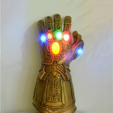 ApexComm Thanos Infinity War Gauntlet LED Light Gloves, Avengers Halloween Cosplay Costume for Kids, Gold