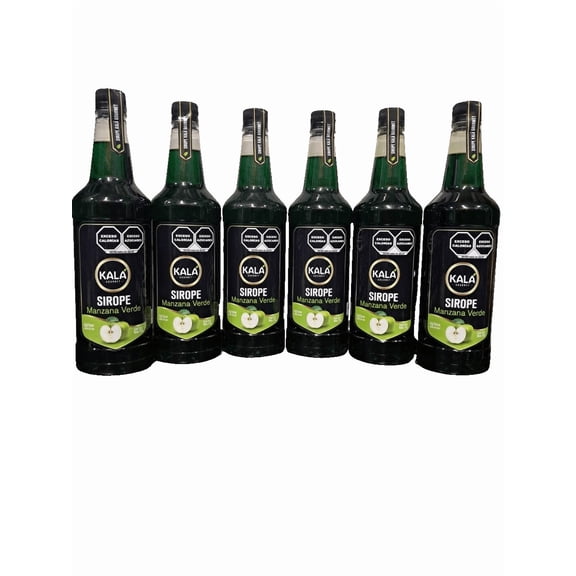 Kit de 6 Jarabes Kala Para Preparar Bebidas De 1 Lt Sabor Frutos Manzana Verde