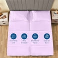 thumbnail image 3 of Split Bed Sheet Set 5 Pieces (1 Flat, 2 Fitted Sheet, 2 Pillow Covers) - 100% Egyptian Cotton - 1000 Thread Count Deep Pocket up to 15" Mattress Size Split Queen Color Lavender Solid, 3 of 5