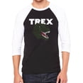 thumbnail image 1 of Men's Raglan Baseball Word Art T-shirt - T-Rex Head, 1 of 2