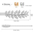 thumbnail image 3 of Curtains, 4 Pieces Silver Leaves Curtain Clip, Adjustable Alloy Elasticity Curtain Holder, Curtain Buckles with Spring Rope, 3 of 5