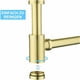 thumbnail image 4 of Sifón de diseño Sifón de diseño universal para lavabo y tocador Desagüe de baño Sifón de botella 1 1/4 x 32 mm Sifón redondo cepillado dorado cepillado, 4 of 5