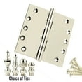 thumbnail image 2 of EMBASSY Door Hinge 5 x 5 Solid Brass Polished Nickel with Flat Tips, 2 of 7
