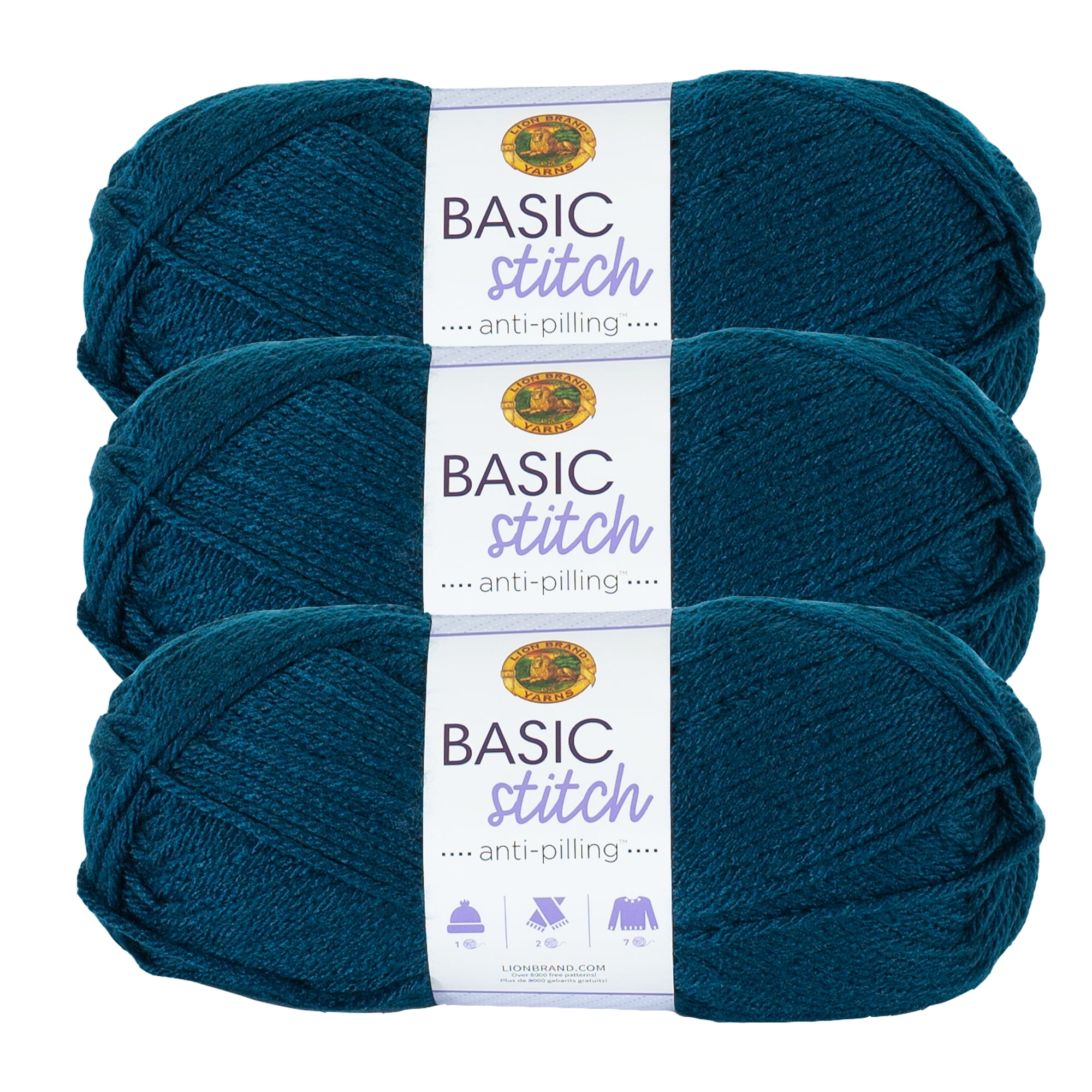 Lion Brand Yarn Basic Stitch Anti Pilling Steel Blue Anti Pilling