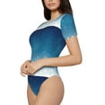 thumbnail image 2 of Fotbe Women Short Sleeve Bodysuit Round Neck Christmas Snowflakes Bodysuit For Women Round Neck Scoop Neck Long Sleeve Stretch Tops Jumpsuit-Large, 2 of 9